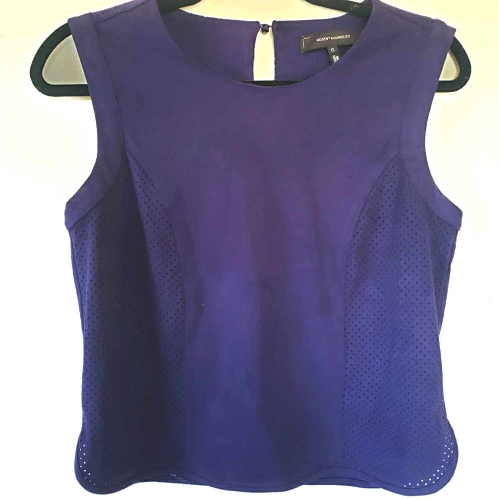 Robert Rodriguez Purple Suede Top S Sleeveless